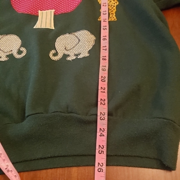 Vintage Jerzees Sweatshirt Noah's Ark Appliqued Handcrafted Green L - Picture 10 of 12